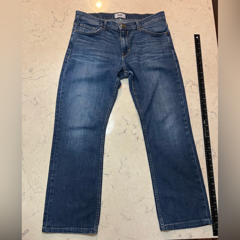PAIGE Blue Men's Doheny Relaxed Straight Jeans‎ Size 34